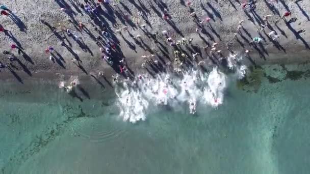 Gente Corriendo Aguas Cristalinas Del Lago Taupo Nueva Zelanda Día — Vídeo de stock