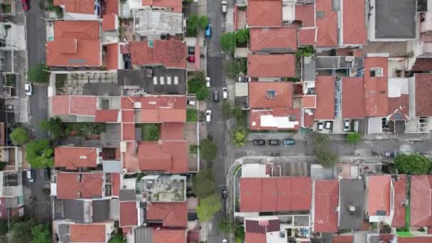 Seguindo Carro Cima Dirigindo Pelos Subúrbios São Paulo Brasil — Vídeo de Stock