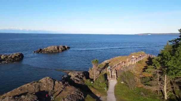 Vista Aérea Neck Point Park Nanaimo Drone Volando Por Encima — Vídeos de Stock