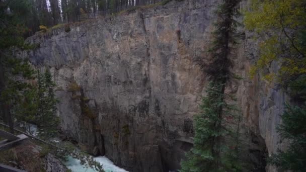 Sunwapta River Canyon Flussabwärts Vom Wasserfall Jasper Nationalpark Alberta Kanada — Stockvideo