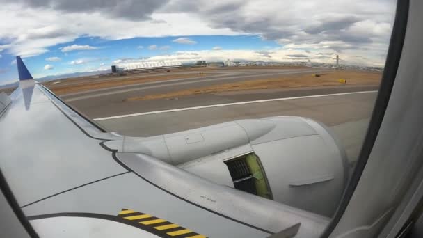 Cierre Del Inversor Del Motor Después Aterrizar Denver Colorado — Vídeo de stock