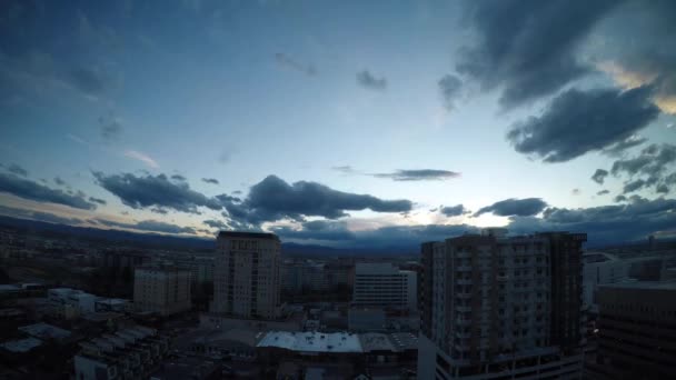 Tiden Går Och Storm Drar Över Denver Colorado — Stockvideo