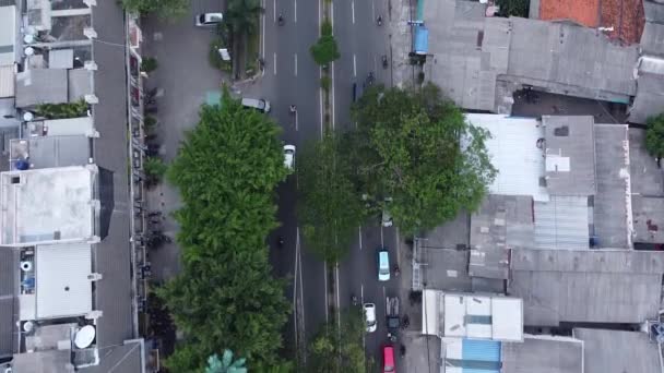 Pov Tráfego Superior Densidade Tráfego Diurno Áreas Urbanas — Vídeo de Stock