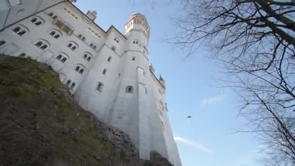 Paseando Ocasionalmente Junto Castillo Neuschwanstein Día Invierno Azul Frío — Vídeos de Stock