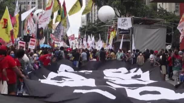 Rassemblement Sensibilisation Des Noirs Brésil Une Manifestation Politique Contre Racisme — Video