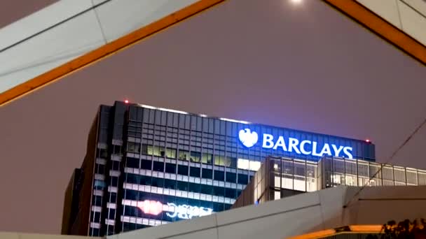 Barclays Office Inom Canary Wharf London — Stockvideo