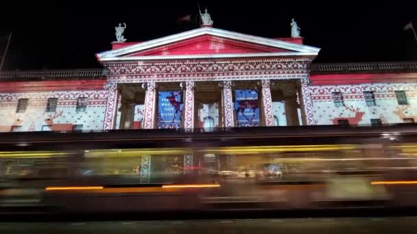 Welkom Bij Dublin Gpo Hyperlapse November December — Stockvideo