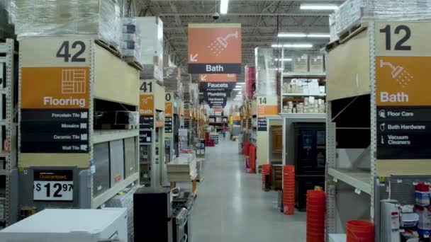 Aisles Home Depot Geliştirme Mağazası Nda Kimse Yok — Stok video