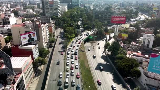 Drone Shot Van Intesectie Mexico Stad Tijdens Een Hevige Pandemie — Stockvideo