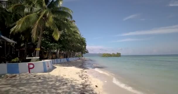 Vista Della Spiaggia Tropicale Idilliaca Estate Tiro Aereo Drone — Video Stock