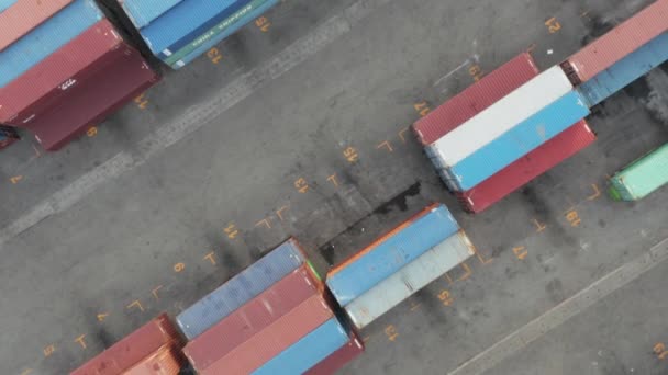 Dominik Cumhuriyeti Ndeki Haina Liman Lojistik Merkezindeki Konteynırlar Havadan Aşağıya — Stok video