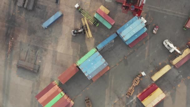 Von Oben Nach Unten Über Container Kai Von Haina Dominikanische — Stockvideo