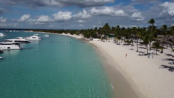 Lotnisko Nad Karaibską Piaszczystą Plażą Wyspy Catalina Romana Dominikanie — Wideo stockowe