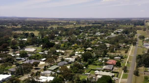 Aerial Small Country Township Inverleigh Victoria Austrália — Vídeo de Stock