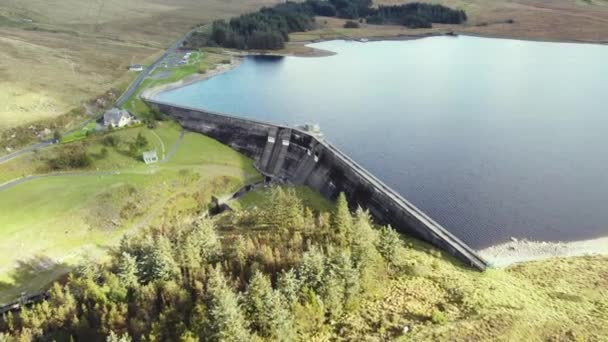 Uitzicht Vanuit Lucht Spelga Dam Een Zonnige Dag County Noord — Stockvideo