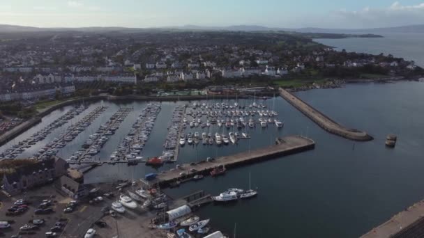 Luchtfoto Van Bangor Haven Stad Een Zonnige Dag County Noord — Stockvideo