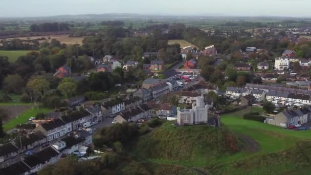 Letecký Pohled Přístav Městě Donaghadee Zatažený Den County Severní Irsko — Stock video