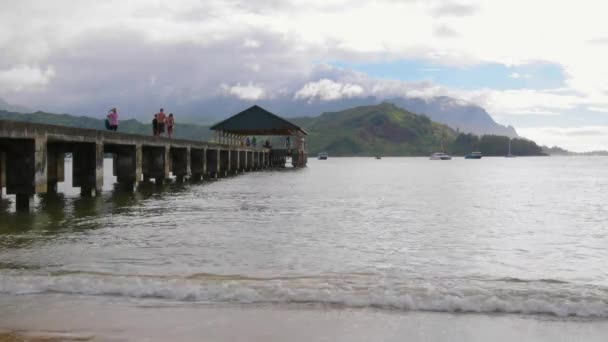 Zachód Słońca Plaży Hanalei Kauai Hawaje — Wideo stockowe