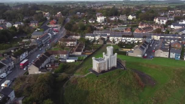 Vista Aérea Fosso Donaghadee Cidade Dia Nublado County Irlanda Norte — Vídeo de Stock