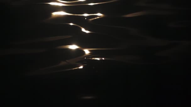 Sunset Wave Sparkling Reflection Slow Motion Ocean Surface Pan Silhouette — Vídeo de Stock