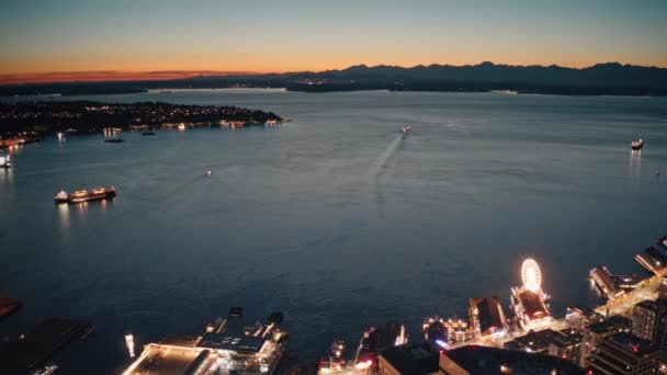 Drone Time Lapse Lac Tôt Matin Pendant Lever Soleil Soleil — Video