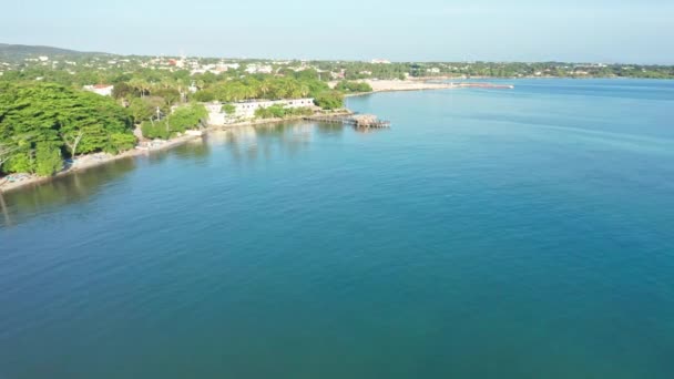 Veduta Aerea Della Spiaggia Luci Landia Con Hotel Resort Durante — Video Stock