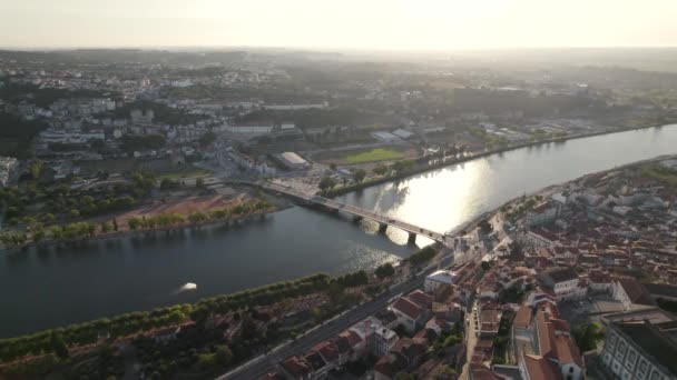 Ponte Santa Clara Jembatan Atas Sungai Mondego Coimbra Portugal Scenic — Stok Video