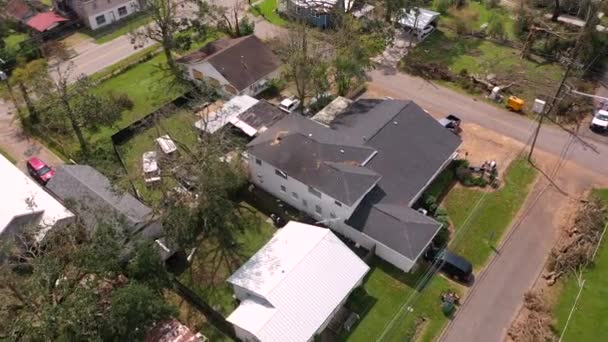 Huracán Dañado Casas Norco Louisiana Después Del Huracán Ida — Vídeo de stock