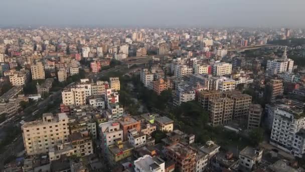 Widok Lotu Ptaka Budynek Miasta Dhaka Autostradę Infrastrukturę Miejską Bangladesz — Wideo stockowe