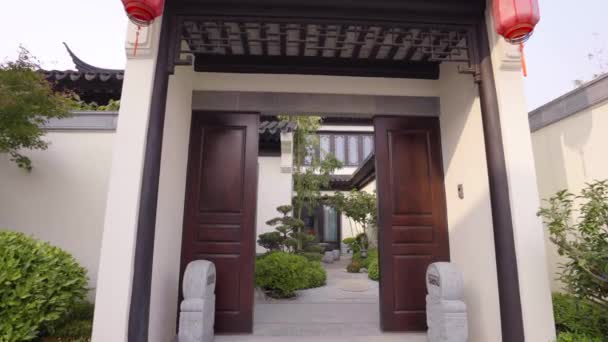 Chinese Architecture Garden Art View — Stock Video