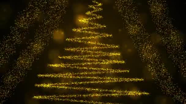 圣诞粉粒假期圣诞树与圣诞背景缝合线可循环动画 — 图库视频影像