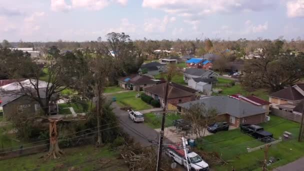 Louisiana Daki Norco Kasırga Sonrası Ida — Stok video