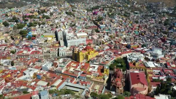 Cinematic Establishing Shot Guanajuato Ovanför Pipila Monument — Stockvideo