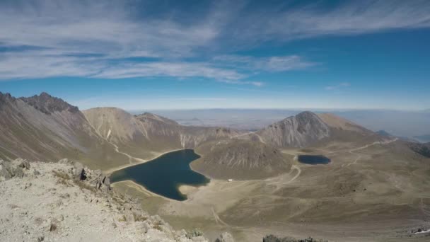 Time Lapse Laguna Vista Panorámica Del Volcán Nevado Toluca — Vídeo de stock