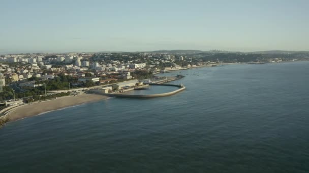 Zeezicht Vanuit Lucht Oeiras — Stockvideo