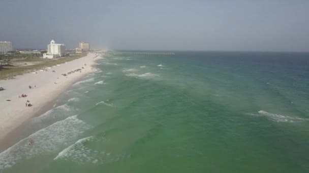 Luftaufnahme Von Downtown Gulf Shores Orange Beach Alabama Einem Bewölkten — Stockvideo