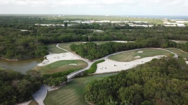 Exuberante Bosque Verde Rodeó Campo Golf Nicklaus Design Quintana Roo — Vídeo de stock