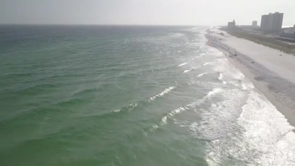 Starka Havsvågor Kraschar Vid Stranden Pensacola Beach Florida Usa Antenner — Stockvideo