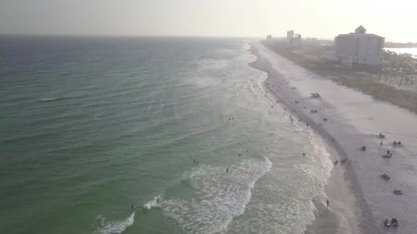 Long Stretch White Sand Pensacola Beach Florida Usa Aerea — Video Stock