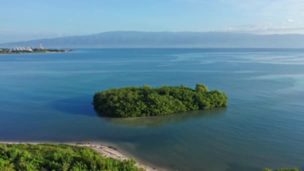 Panorama Playa Luci Landia Bahia Neiba Barahona Dominikanska Republiken Antenner — Stockvideo