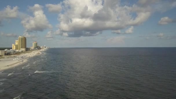 Orange Beach Alabama Vista Hermosa Playa Verano Con Los Edificios — Vídeo de stock