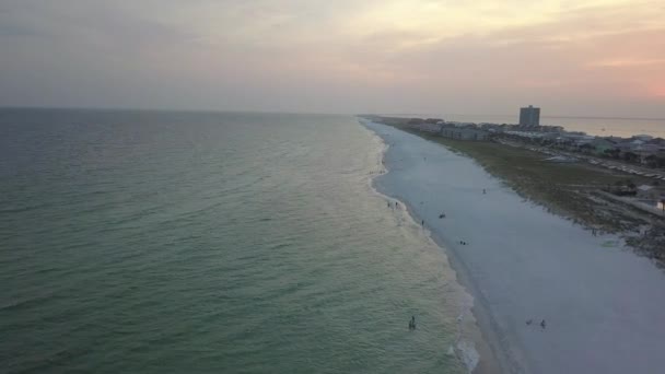 Água Mar Calmo Durante Pôr Sol Verão Tiro Drone Aéreo — Vídeo de Stock