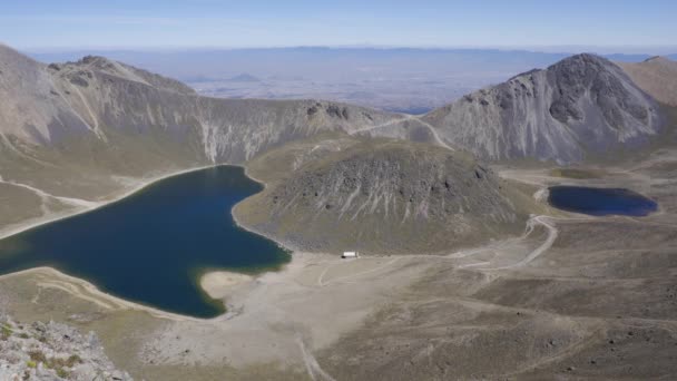 Nevado Toluca Vulkan Med Sjöar Inne Kratern — Stockvideo