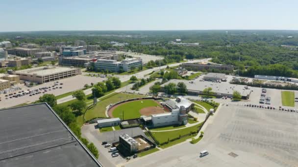 Uniwersytet Missouri Baseball Softball Stadium Lecie Widok Powietrza — Wideo stockowe