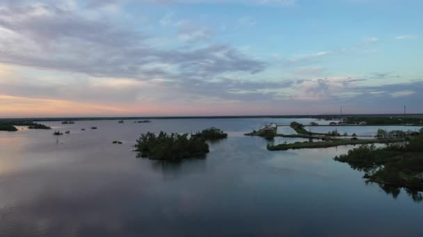 Zonsopgang Boven Bayou Des Allemands Louisiana — Stockvideo