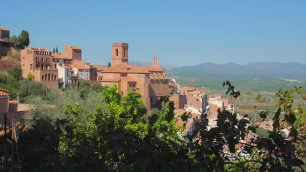 Pohled Vilafames Castellon Španělsko Jedna Nejkrásnějších Španělských Vesnic Široký Záběr — Stock video