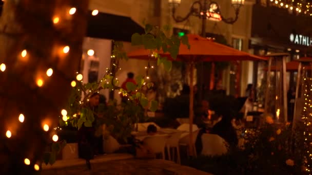 Agradable Cena Aire Libre Restaurante Lujo — Vídeos de Stock