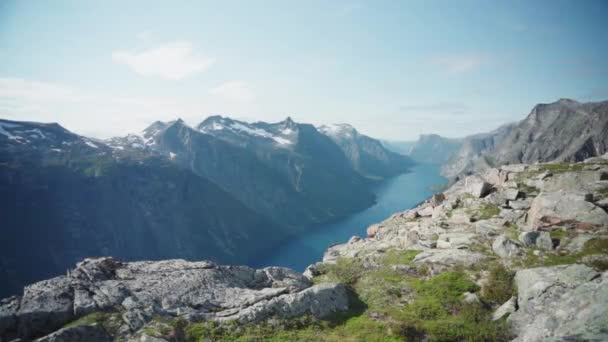 Nordland Daki Katthammaren Dağı Nın Nefes Kesici Manzarası Geniş Açı — Stok video