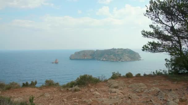 Krásný Panoramatický Výhled Medovy Ostrovy Dálce Estartitu Katalánsko Španělsko — Stock video
