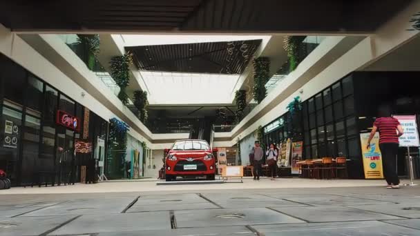 Timelapse Van Winkelcentrum Lifestyle Uren Met Auto Loterij Prijs Het — Stockvideo